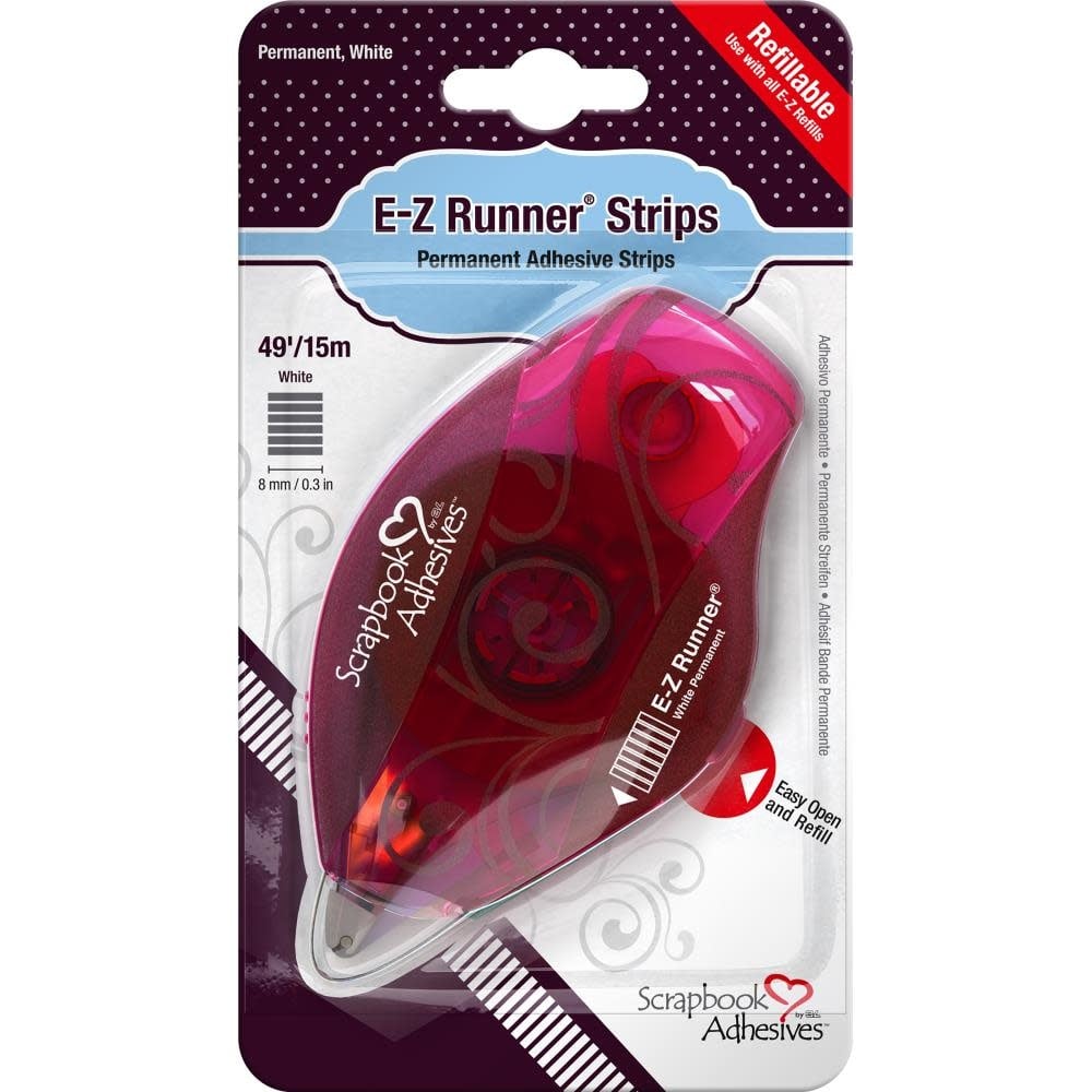 E-Z Runner Permanent Strips Refillable Dispenser - Small Red