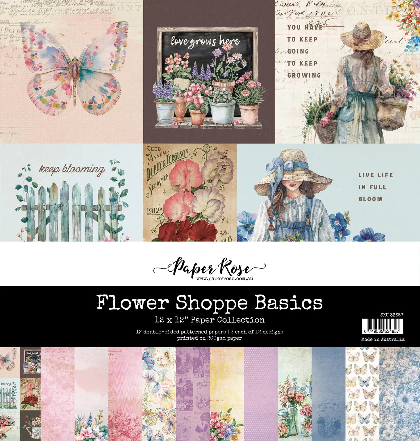 Flower Shoppe - 12x12 Basic Collection and Die Cuts