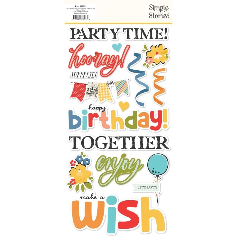 Say Cheese Classic Pooh Birthday - Foam Stickers