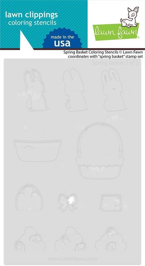 Spring Basket - Stamp & Coloring Stencils