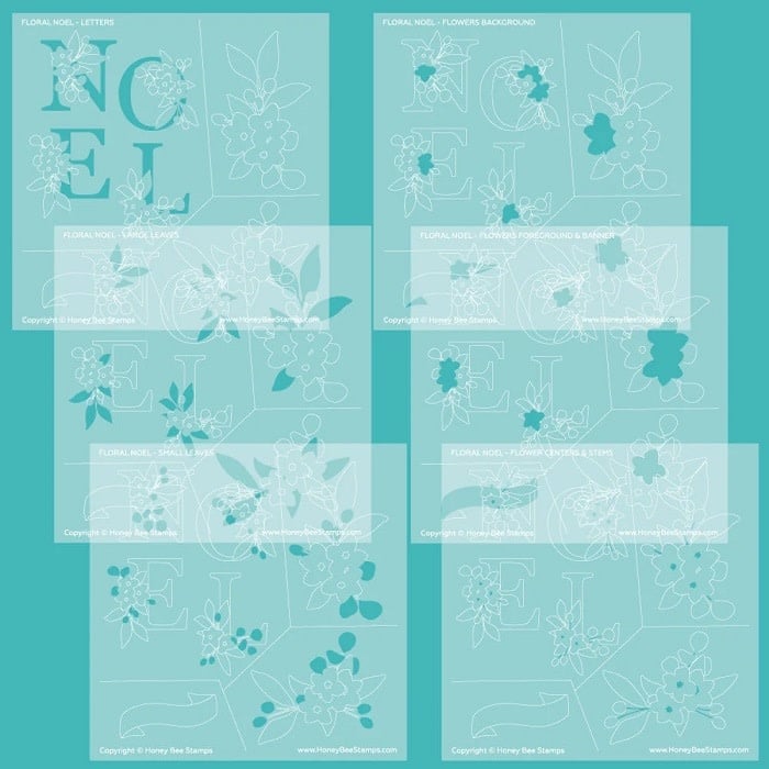 Floral Noel - 6x6" Coordinating Stencils (Set of 6)*