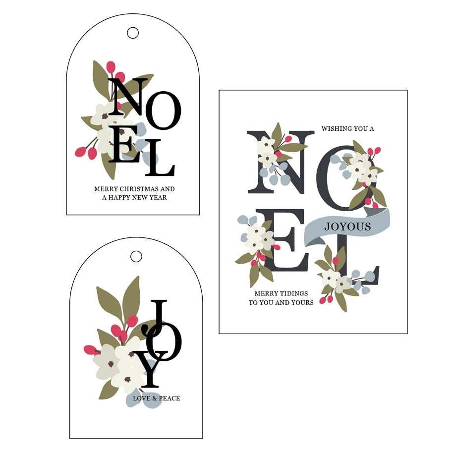 Floral Noel - 6x6" Coordinating Stencils (Set of 6)*