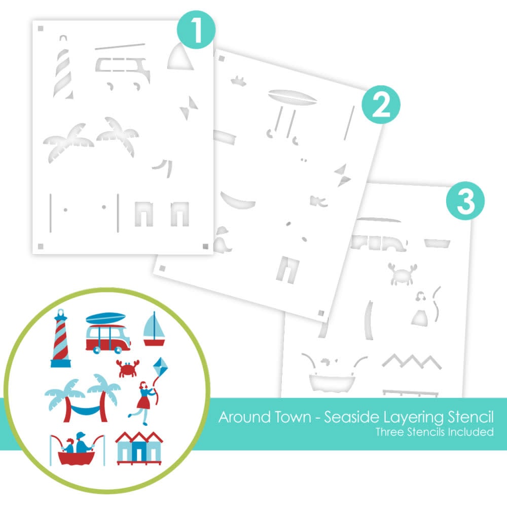 Around Town - Seaside Plate - Dies and Stencils