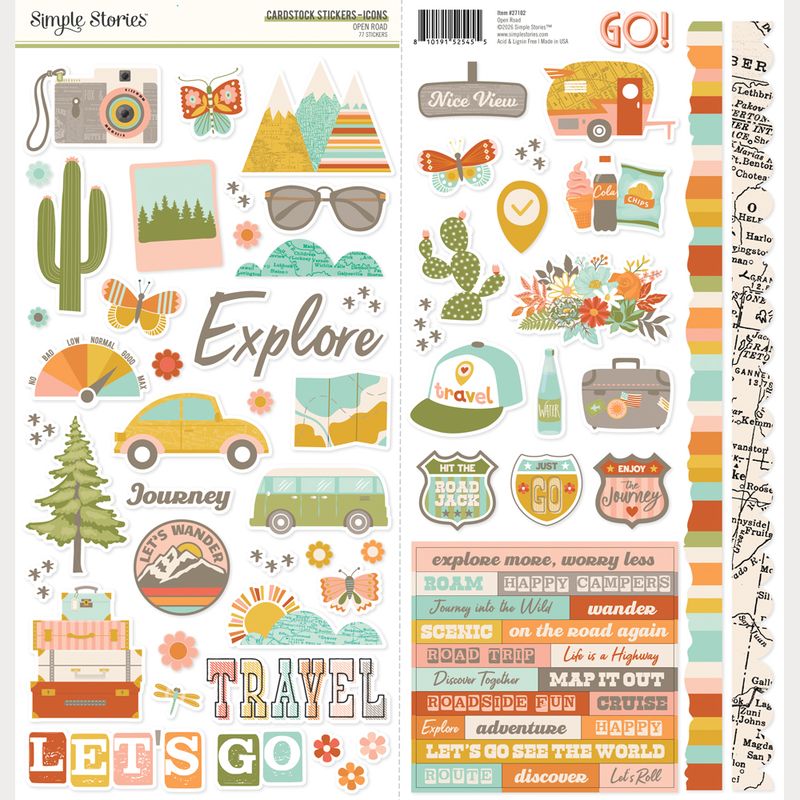 Open Road - Cardstock Stickers Icons