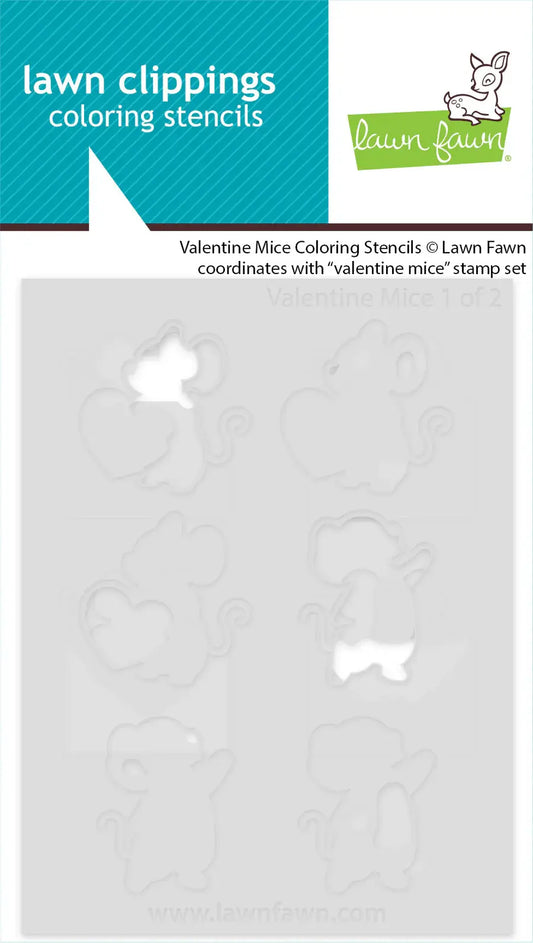 Valentine Mice - Coloring Stencils