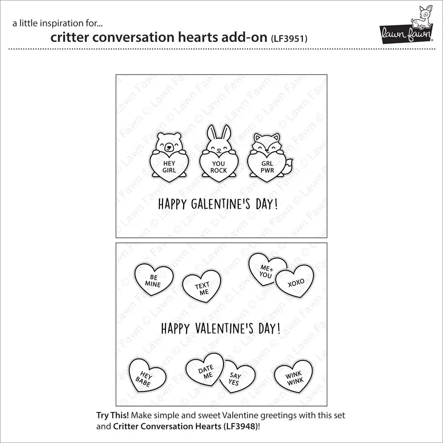 Critter Conversation Hearts Add-On - Stamps