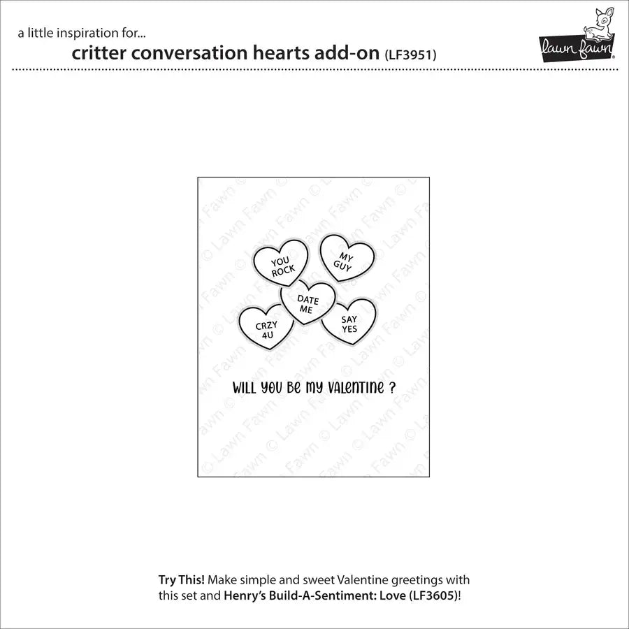 Critter Conversation Hearts Add-On - Stamps