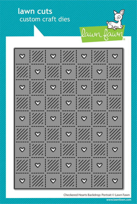 Checkered Hearts Background Portrait - Die