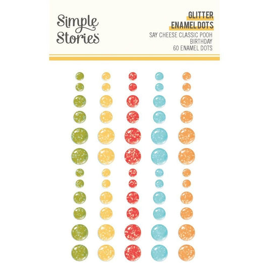 Say Cheese Classic Pooh Birthday - Glitter Enamel Dots
