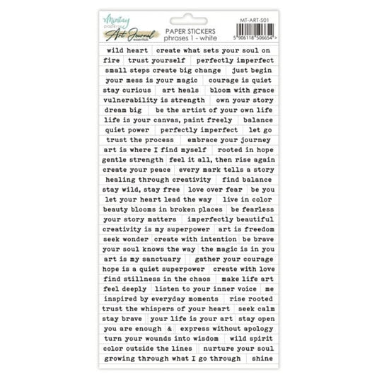 Pharses White - 6x12 Art Journal Stickers