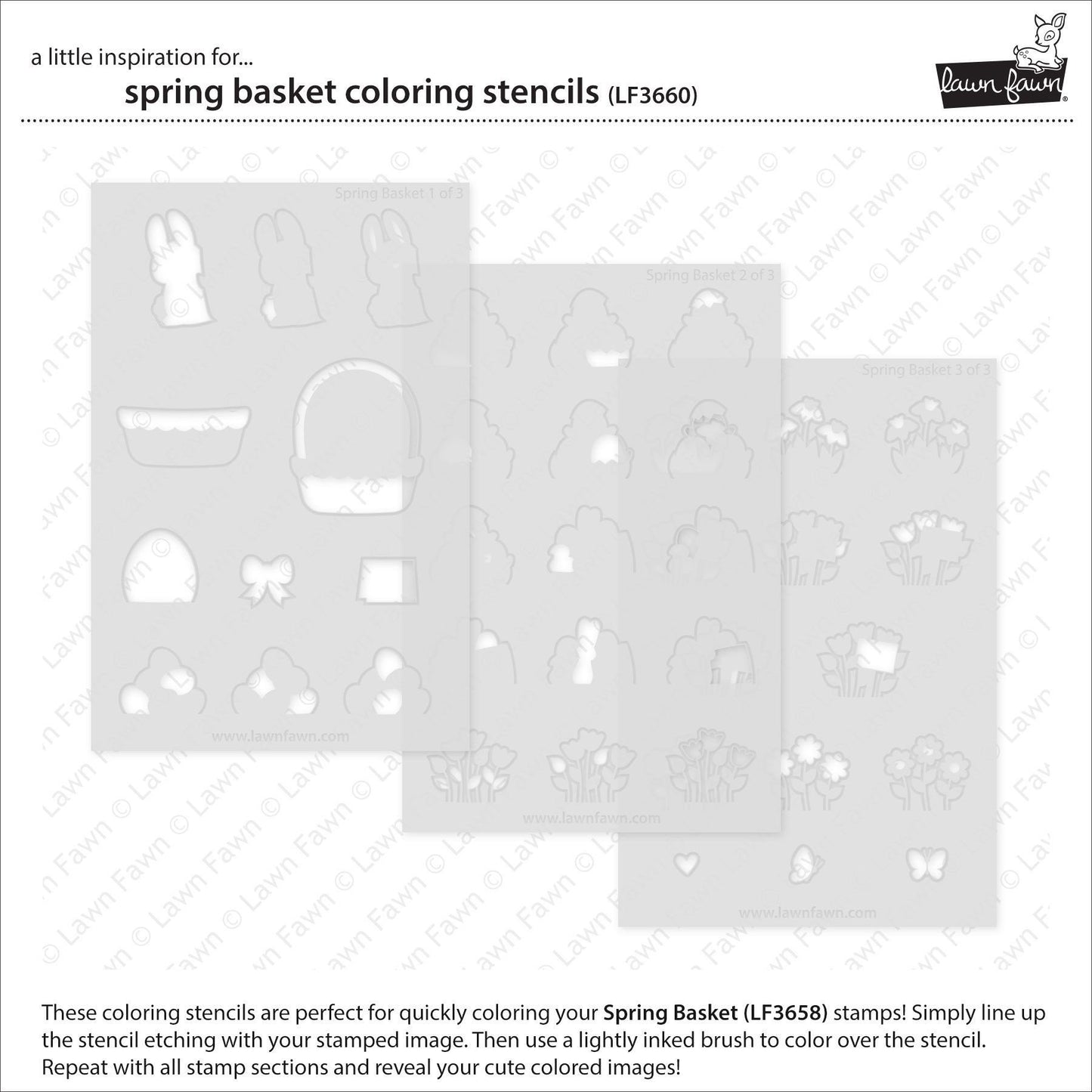 Spring Basket - Stamp & Coloring Stencils