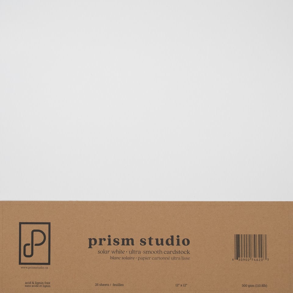 12x12 Ultra-Smooth Cardstock 110lb - Solar White - 25 sheets