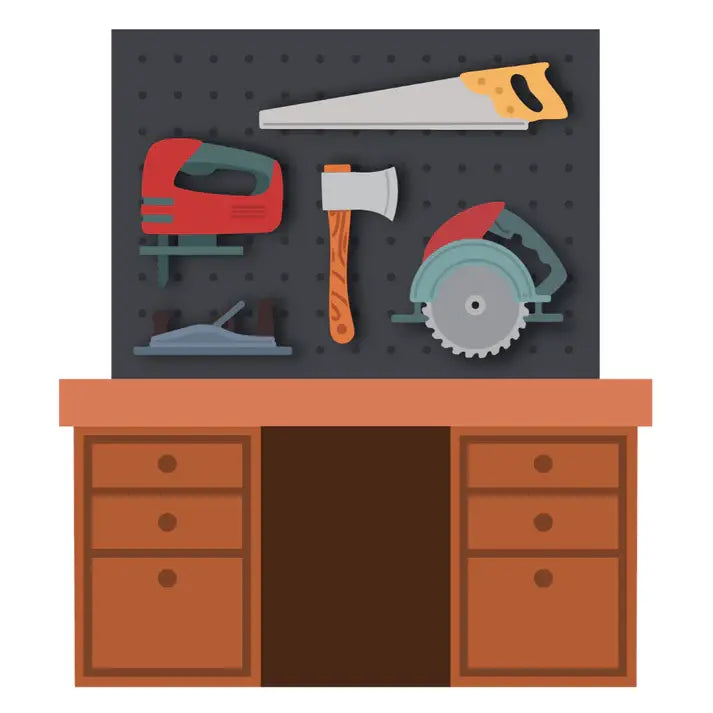 Lovely Layers - Pegboard and Desk - Honey Cuts