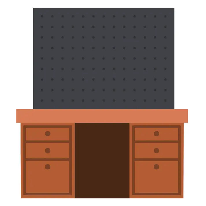 Lovely Layers - Pegboard and Desk - Honey Cuts