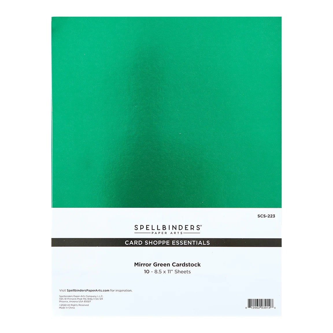 8.5x11 Card Shoppe Essentials - Mirror Cardstock Green