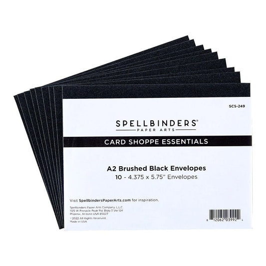 Sealed By Spellbinders Collection - A2 Brushed Black Envelopes - 10 Pack *