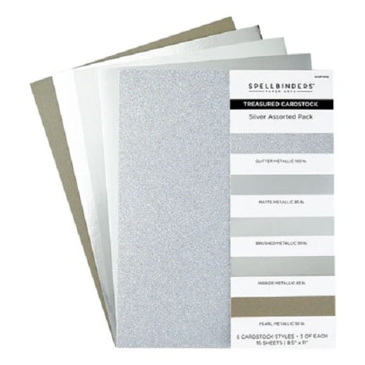 8.5x11 - Silver - Assorted Treasured Cardstock
