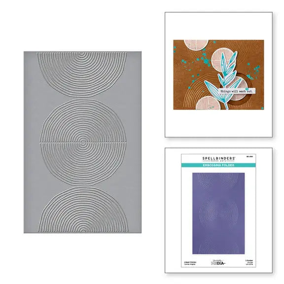 Embossing Folder - Lined Circles by Dina Wakley