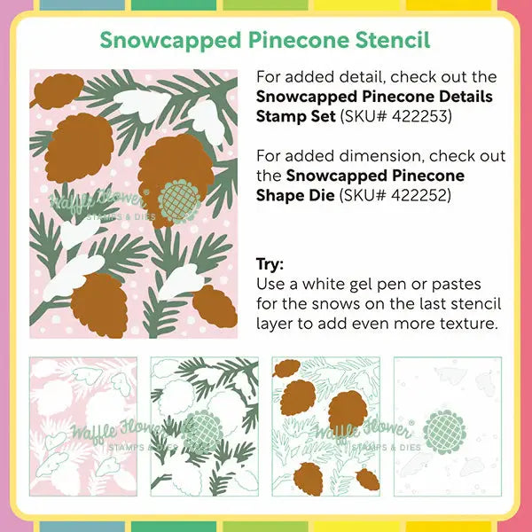 Snowcapped Pinecone - Stencils