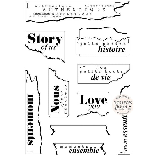 Stamps/Tampons Clear ÉTIQUETTES DÉCHIRÉES