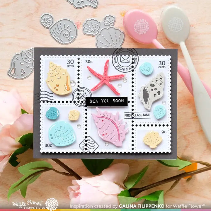 Postage Collage Blocks  - Stencil